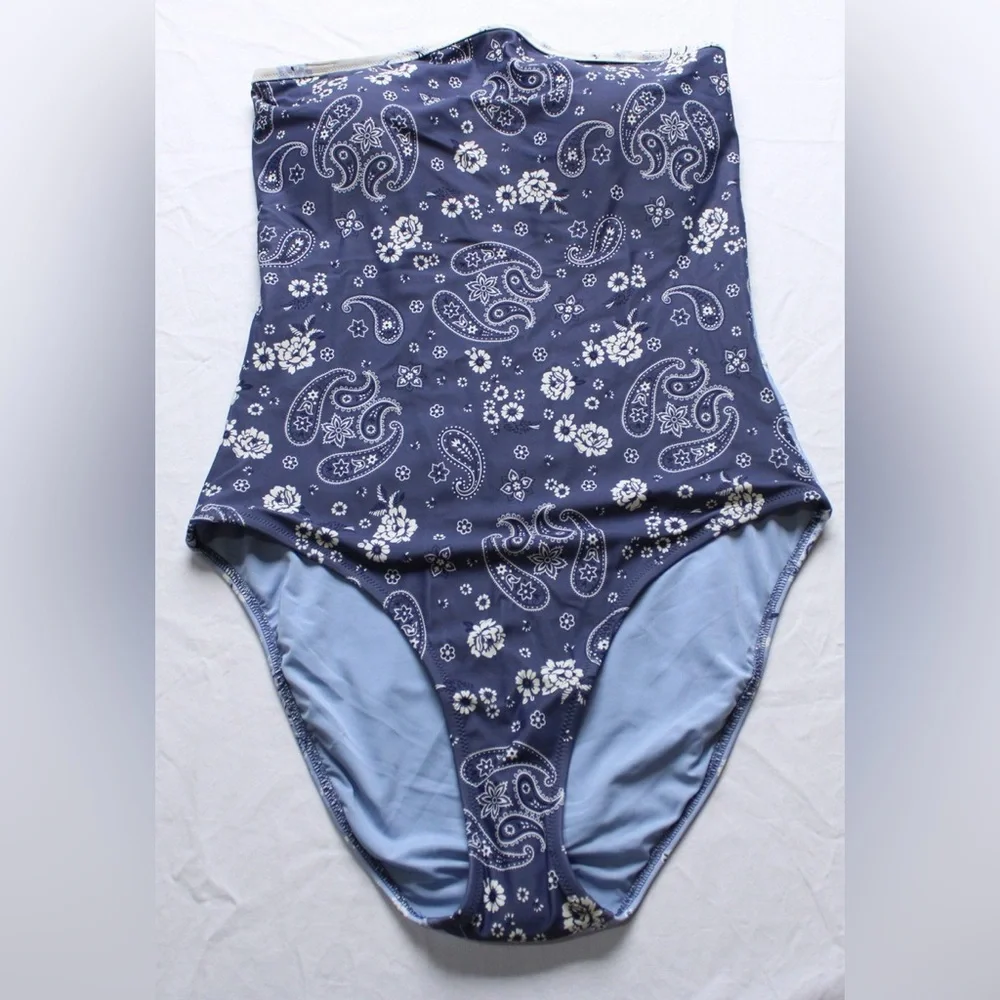 Blue Paisley One Piece Swimsuit NWOT - Picture 8 of 8